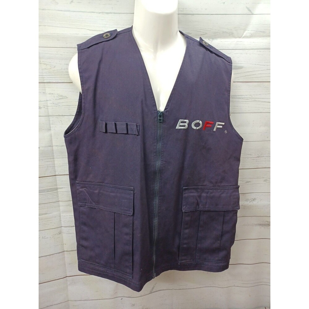 Boff Men’s Golf Vest Purple Vest Full Zip Lined Sz M